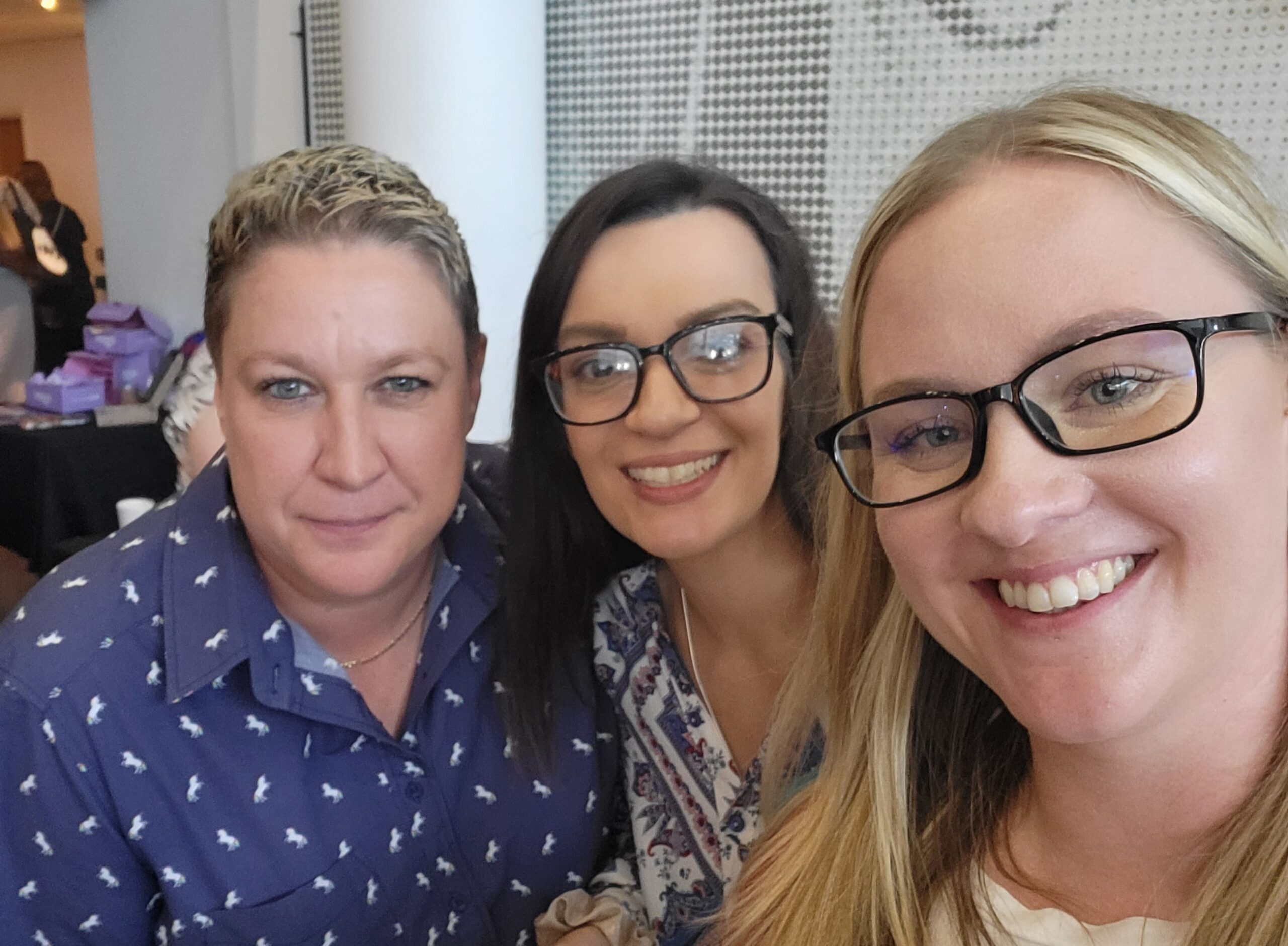 Pip Wilkins QFP, CEO to the BFA (left), Nathalie Buckley, Coconut (mid), Lyndsey Hancock (right)